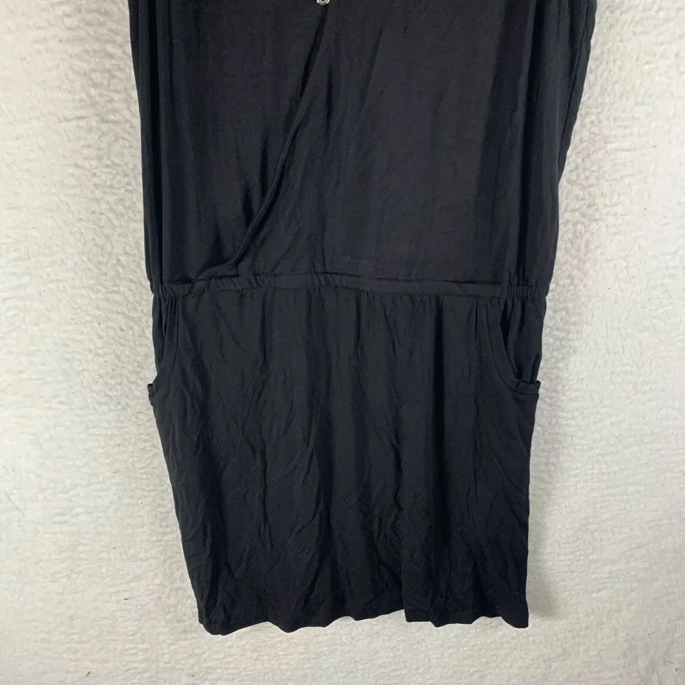 Calvin Klein Swim Cover-Up Women's S/M Black Rayon Surplice Neck Racerback S9495